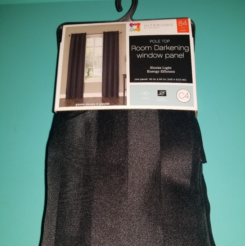84" Black Room Darkening Curtain
